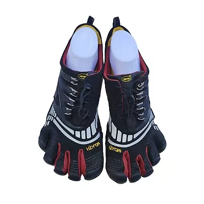 Vibram Fivefingers Black/Red Barefoot Running Shoes M3783 Size 47 EU 12-12.5 US • $39.99