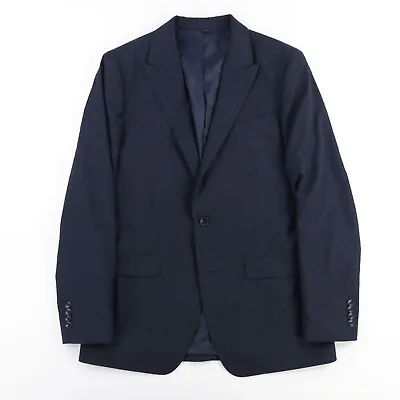 Bonobos Blazer Navy Pattern Jacket Sport Coat Mens 42 Long Slim Fit Wool/Cotton • $89.95