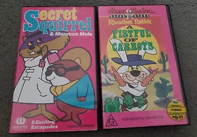 Hanna Barbera Cartoon VHS - Lot Of 2 (Secret Squirrel Ricochet Rabbit) • $1