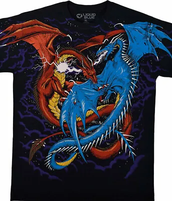 DUELING DRAGON-2 SIDED Large Print T-SHIRT SMLXLXXL Game Of Thrones • $28.69