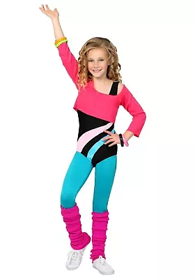 Halloween Costume 80's Workout Girl Costume For Kids  FUN2260CH Size: XL • $59