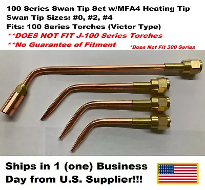 Victor Type (100 Series) Oxy/Ace Brazing Torch Tip Set-4PC (024 W/MFA4) • $79.99