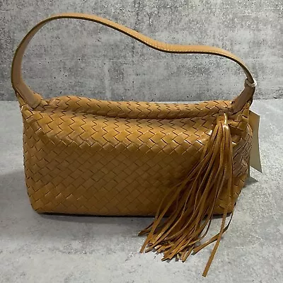 Francesco Biasia Woven Tan Leather Handbag Purse (New With Tags) • $47.94