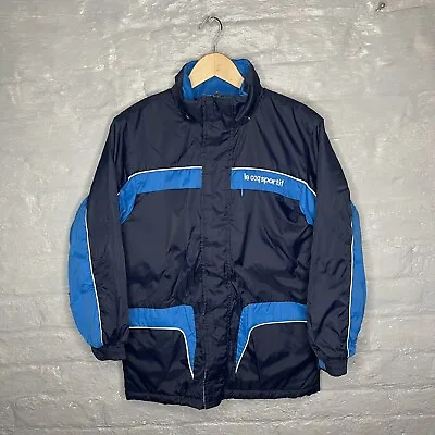 Le Coq Sportif Navy Blue Zip Rain Jacket  *Missing Hood* See Description • £19.93