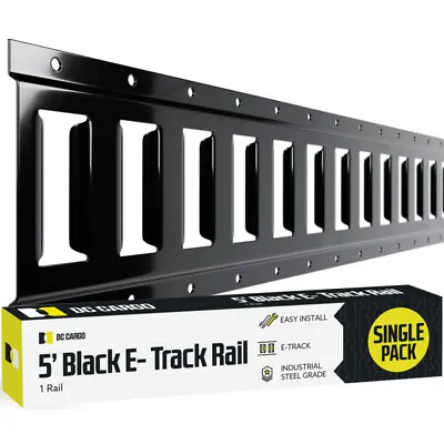 DC Cargo E Track Tie Down Rails 5 Ft. Black Powder Coated Steel E-Track 1-pack • $37.98
