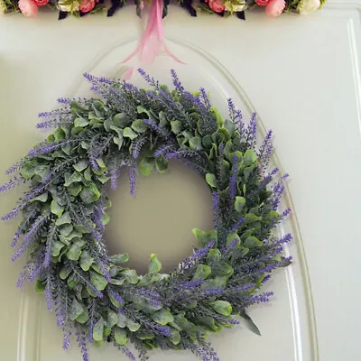 45cm Artificial Lavender Wreath Door Hanging Simulation Window Garland Wedding • £9.95