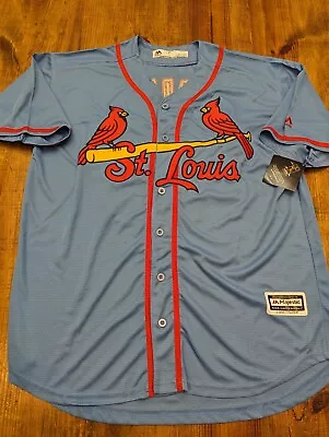 St. Louis Cardinals Harrison Bader Jersey Majestic Blue Size XL Stitched - NEW • $65