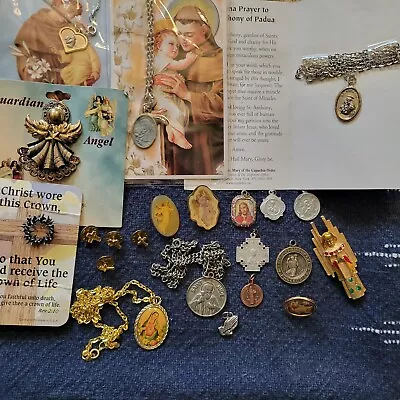 Lot Of Vintage Christian Religious Cross Jewelry Catholic Mother Mary Saint  • $19.99