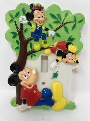 Vintage 1976 Disney Mickey Mouse Light Switch Cover Plate Mickey Under A Tree • $5.75