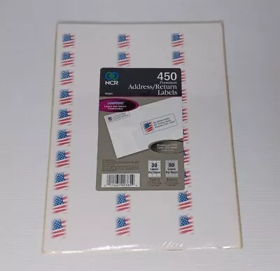 NCR Address Labels 450 Laser Ink Jet Return Label American Flag 2 Sizes • $25.63