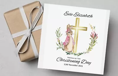 Christening Card - Christening Day - Baptism Personalised Flopsy Bunny • £3.49