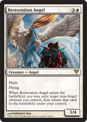 Restoration Angel - Avacyn Restored - LP English MTG Magic FLAT RATE SHIP • $0.99