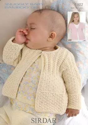 £6.49 • Buy Sirdar Knitting Pattern - Snuggly Baby Bamboo DK, Cardigans 1802