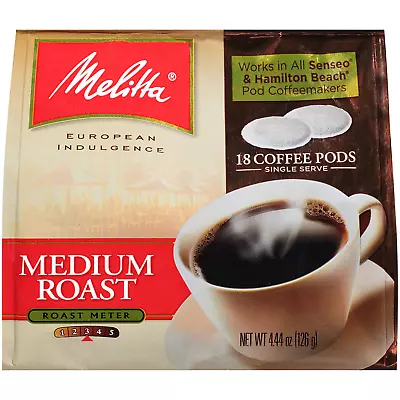 Melitta Coffee Pods Medium Roast 18 Count (Pack Of 6) 108 Total Pods • $46.38