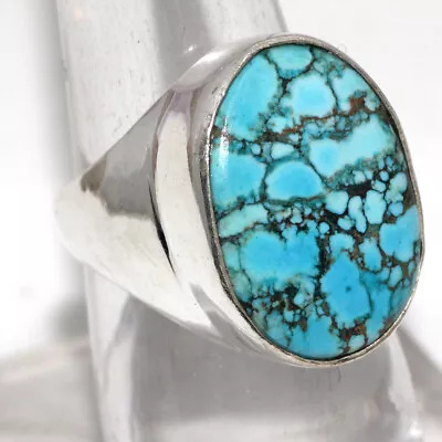 Turquoise 925 Silver Plated Man's Gemstone Handmade Ring US 8 Gift Jewelry GW • $2.99