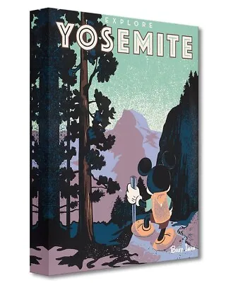 Mickey Mouse Disney Fine Art Bret Iwan Ltd Ed TOC Canvas Print Yosemite Park • $150