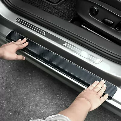 4pcs Carbon Fiber Car Door Plate Sill Scuff Cover Anti-Scratch Sticker Protector • $6.56