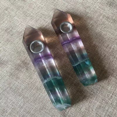 Natural Quartz Crystal Smoking Pipe Obelisk Point Rock Wand Reiki Healing Stone • $86.99