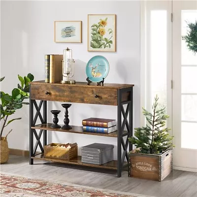 Modern Console Table With Drawer 3 Tier Sofa Table With Storage Entryway/Hallway • $89.99