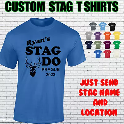 Stag Party Tops T Shirts Funny Stag Do Design T-shirt Personalised Mens Unisex • £10.99