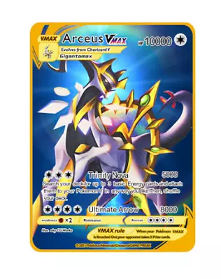 $16.99 • Buy Arceus VMax HP10000 Gold Metal Pokemon Card