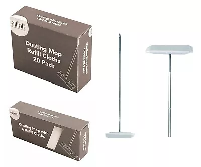 £3.95 • Buy Laminate Floor Duster Static Micro Fibre Mop Broom With 6 Cloths / 20 Refills