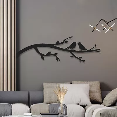 Birds On Branch Metal Wall Art Metal Tree Wall Art Birds Wall Art Bird Decor • $97.90