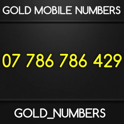 Gold Golden Vip 786786 Easy Mobile Number 786 Special Mobile 07786786429 • £100
