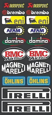 FE KIT SPONSOR MOTO GP SBK HONDA YAMAHA DUCATI SUZUKI BMW APRILIA Sticker Decal • $21