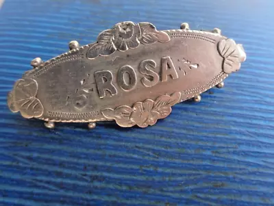 Victorian Sterling Silver Name Brooch H/m 1895 Chester  - ROSA • £58.99