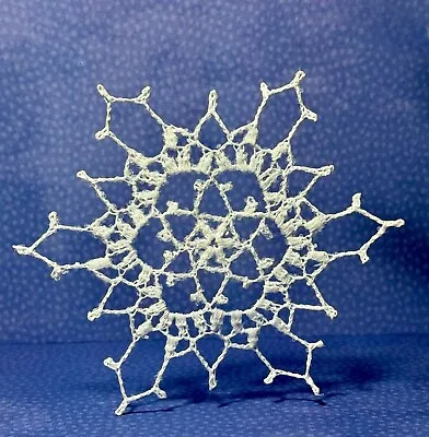 Vintage Doily Lace Snowflake Collectable Ornament 10cm • $7