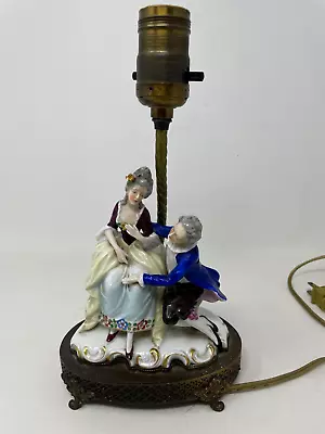 Vintage Porcelain Figural Lamp Man Woman 1920's Courting  • $45