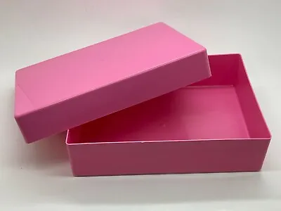 5 X  A5 Plastic Boxes For Stationery Business Cards / Crafts     PINK • £8.99
