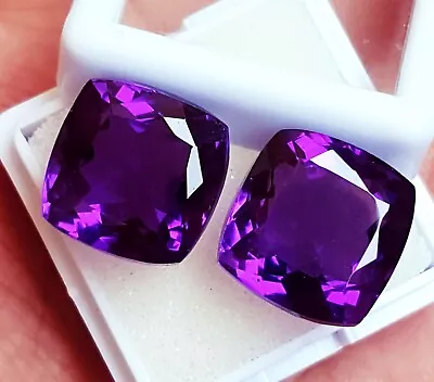 Loose Gemstone Natural Purple Tanzanite Cushion Cut 22 Ct Pair Certified H95 • $15.30