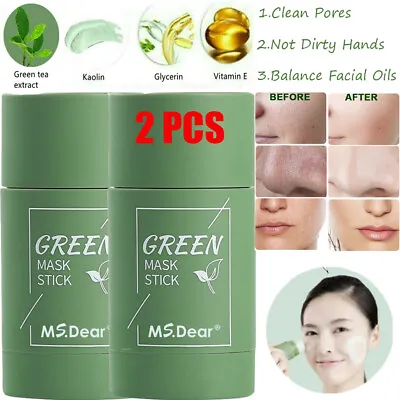 £8.95 • Buy 2Packs Green Tea Oil Control Clay Stick Mask Anti-acne Poreless Deep Cleanse UK