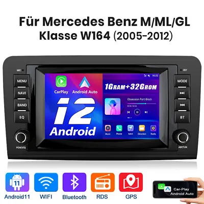 Für MercedesML W164 GLGL320 Radio Sat Nav ML350X164 2005-2012 GPS Android12 Unit • £137.74