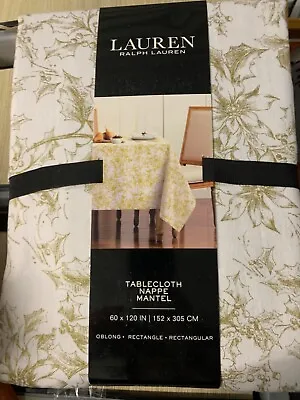 Ralph Lauren White Tablecloth 100% Cotton 60 X 120 Inch Brand New • £25.95