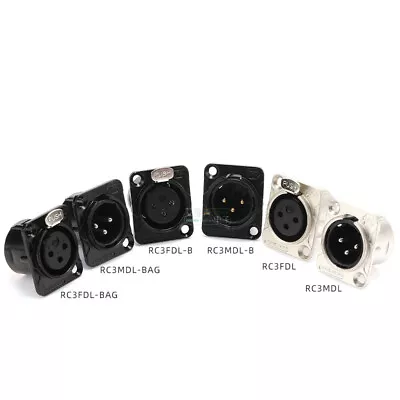 XLR Socket 3-Pin Male Female Panel Mount Chassis Audio Plug Jack Solder Terminal • £27.22