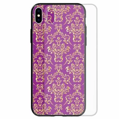 For OPPO Series - Gold Damask Print Theme Tempered Glass Back Case Phone Cover 1 • $14.98