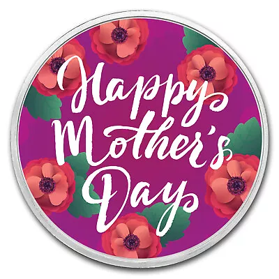 1 Oz Ag Colorized Round - APMEX (Happy Mother's Day Primrose) • $47.58