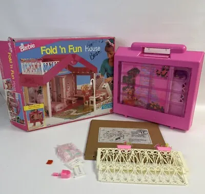 Barbie Fold 'N Fun 2 Story Dollhouse W/ Some Furniture 1992 Mattel In Orig Box • $69.99