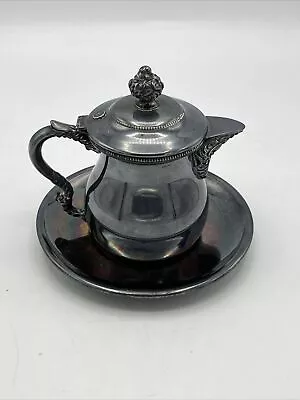 Middletown Plate Co Covered Creamer Syrup Pitcher With Underplate #23 • $22.95