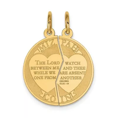 14K Yellow Gold Mizpah Charm • $279.97