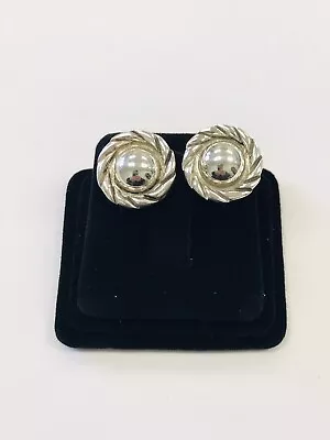 Vintage Modernist Sterling Silver Earrings Signed 25/25 Mexico • $24.95