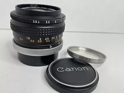 Vintage Canon Lens FL 35mm 1:3.5 Japan With Original Caps + UV 48mm Filter • $39.99