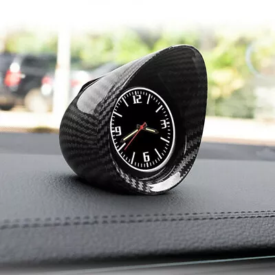 Universal Black Car Dashboard Clock Watch Carbon Fiber Look Interior Accessories • $15.48