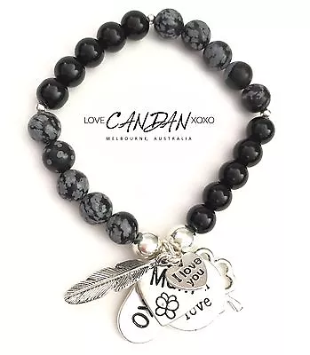 Gift For Mum I Love You Bracelet Live Laugh Love Angel Wing Clover Charms Xoxo • $24.50