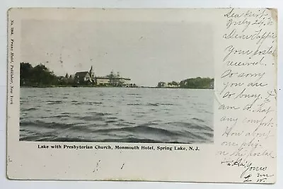 1906 NJ Postcard Spring Lake With Presbyterian Church Monmouth Hotel Franz Huld • $10.99