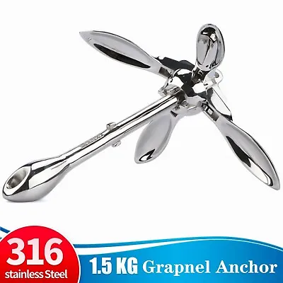 $33.25 • Buy Folding Grapnel Anchor 316 Stainless Steel 3.3lbs Boat-Marine-Yacht-Dinghies ESA