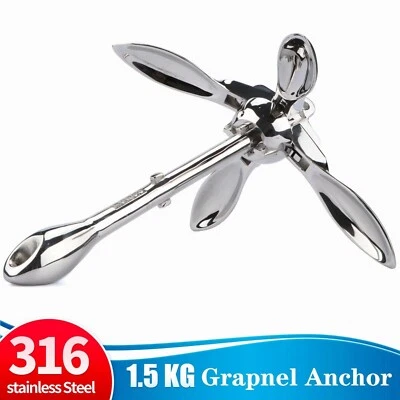 $33.25 • Buy Folding Grapnel Anchor 316 Stainless Steel 3.3lbs Boat-Marine-Yacht-Dinghies ESA